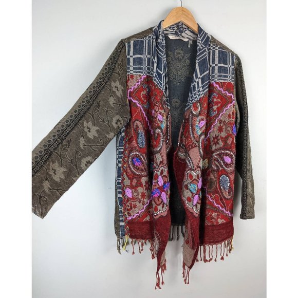 Soft Surroundings Juliette Fringe Wool Cardigan 3X - Picture 4 of 13